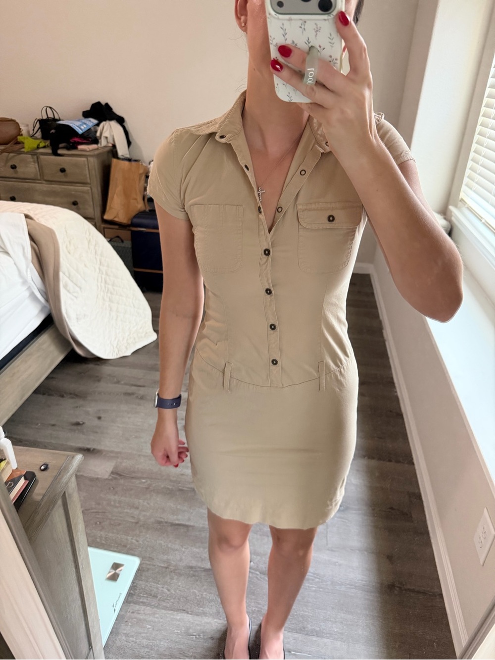Ralph Lauren Beige Short Sleeve Shirt Dress